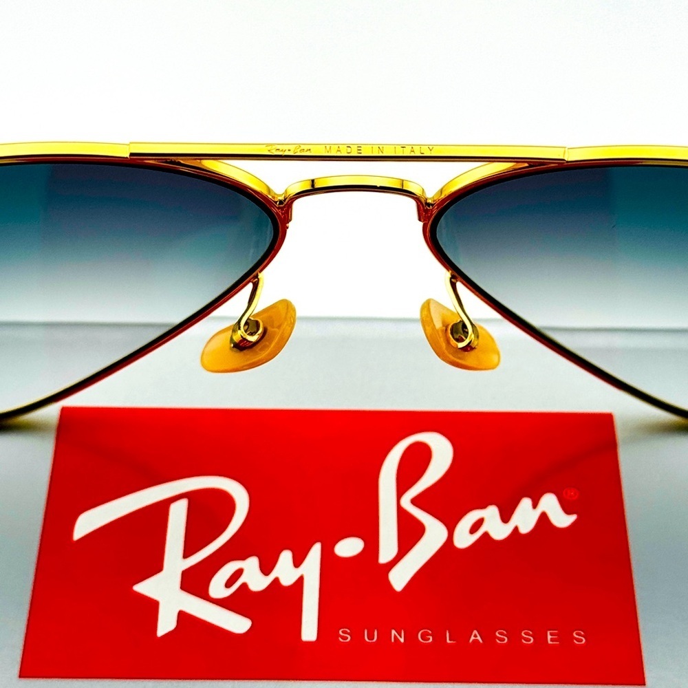 Ray-Ban Aviator Sunglasses RB3025 Blue Gradient Crystal Lens Gold Frame UNISEX! - Picture 13 of 15